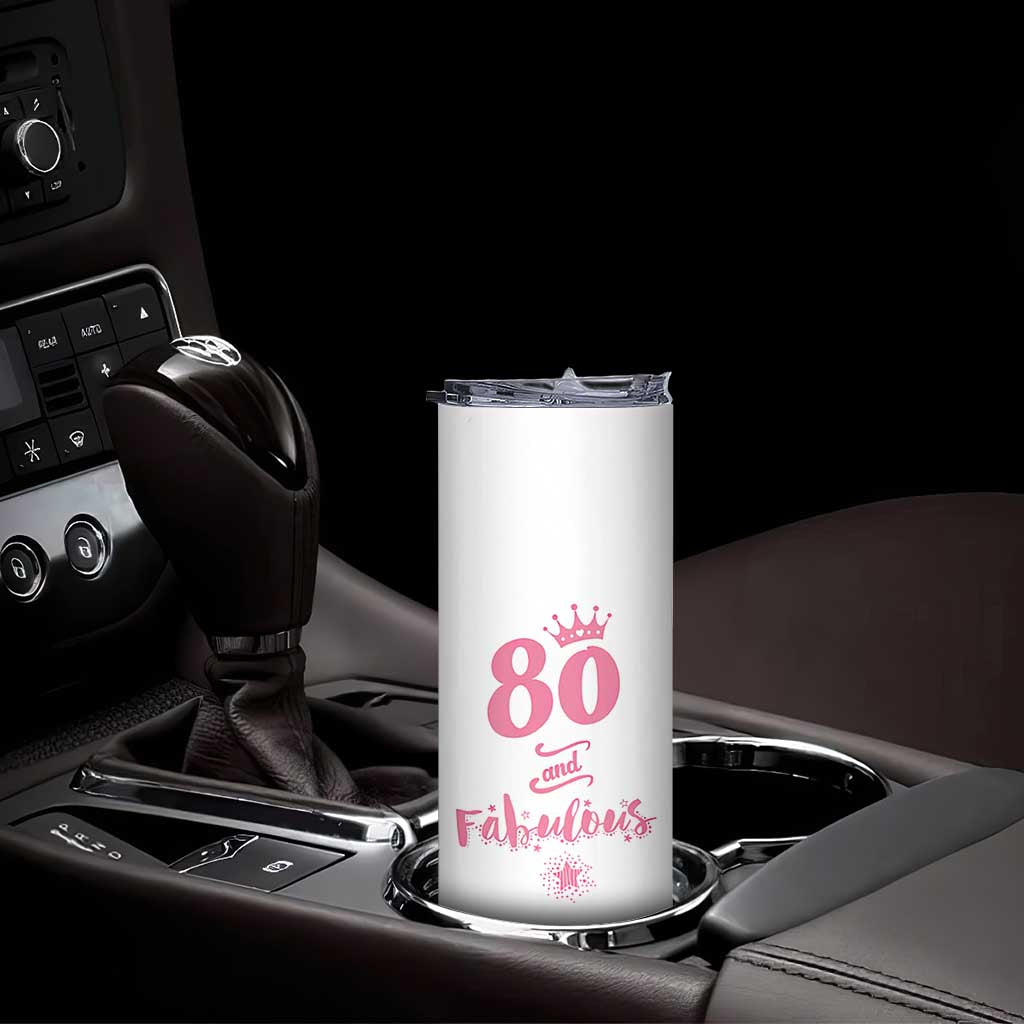 80 And Fabulous Skinny Tumbler 80th Birthday Gifts For Women Grandma Aunt 1946 Present