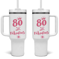80 And Fabulous Tumbler With Handle 80th Birthday Gifts For Women Grandma Aunt 1946 Present