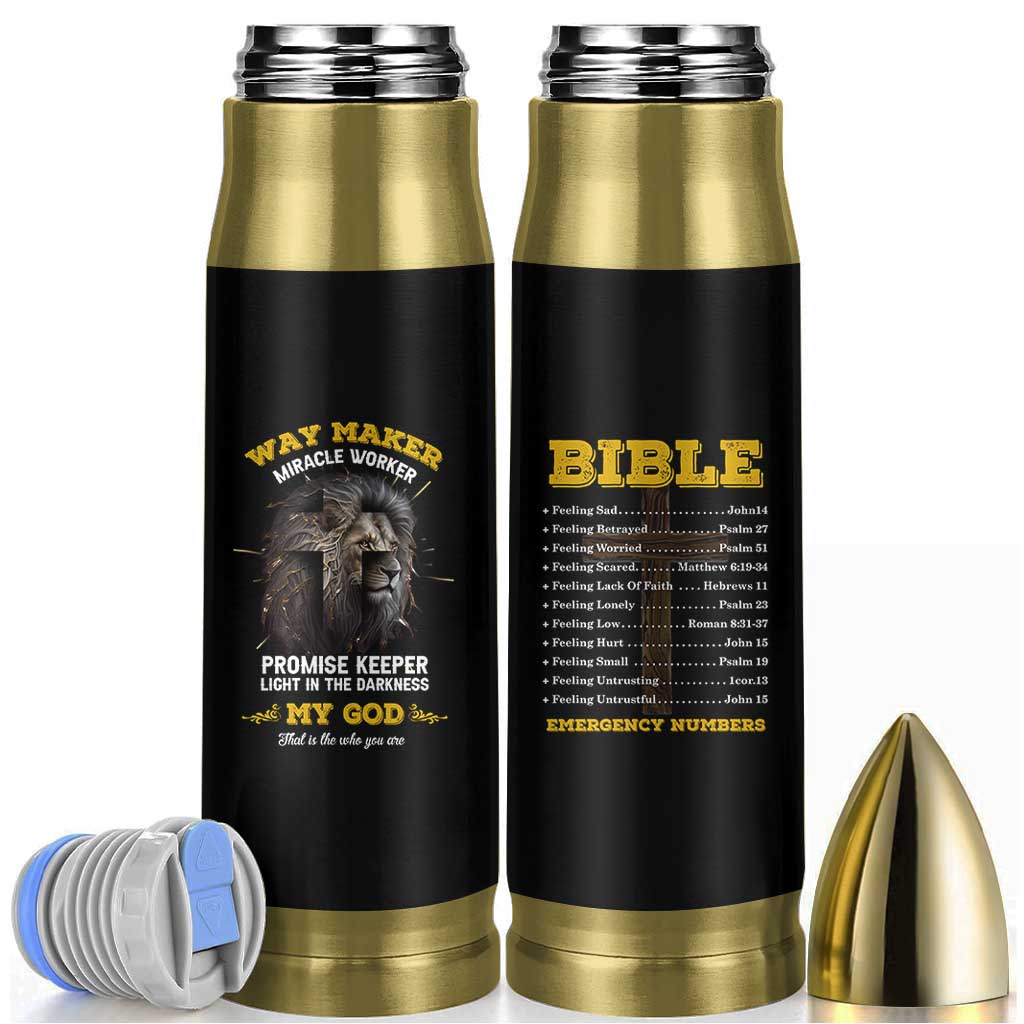 Christian Gifts for Men Bullet Tumbler Vintage Waymaker Miracle Worker Lion Faith Believer