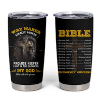 Christian Gifts for Men Tumbler Cup Vintage Waymaker Miracle Worker Lion Faith Believer