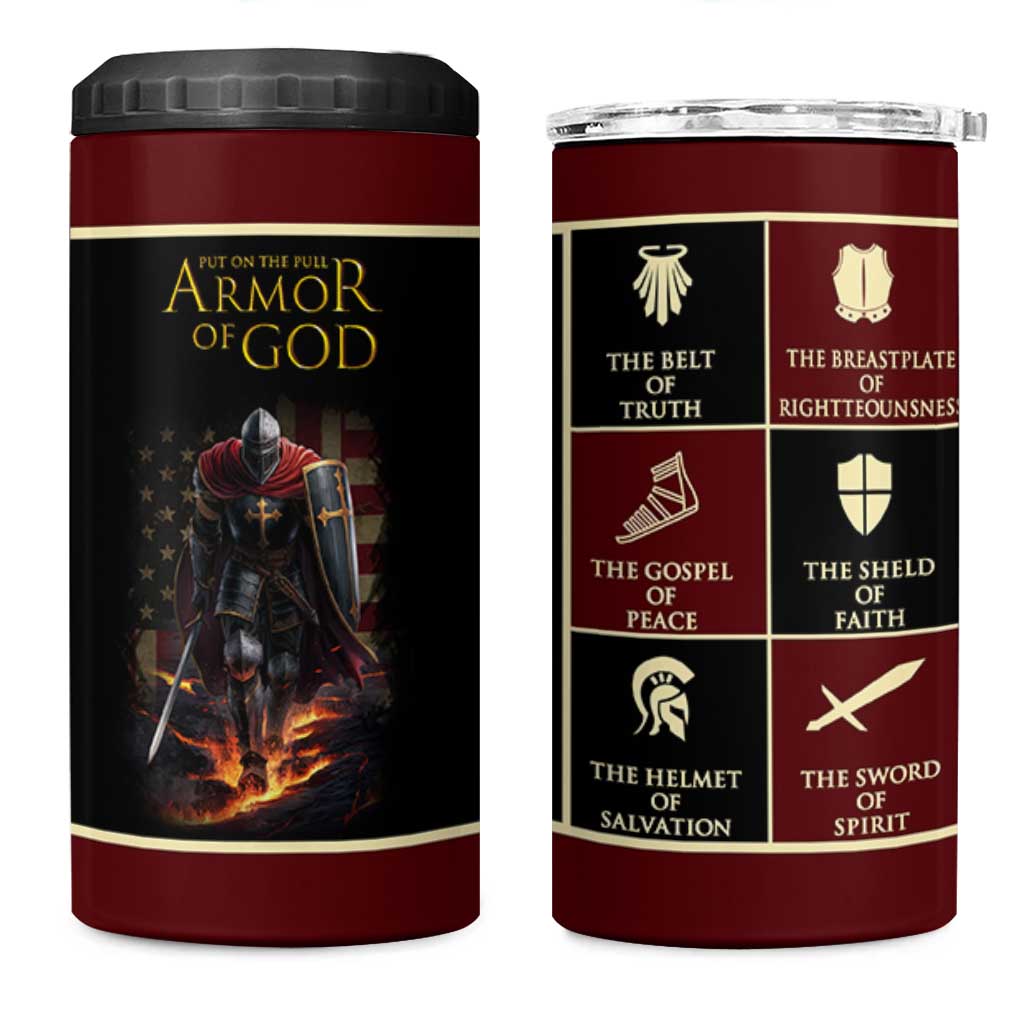 Pastor Appreciation Gifts 4 in 1 Can Cooler Tumbler Put The Full Armor Of God Christian Believers Pastors