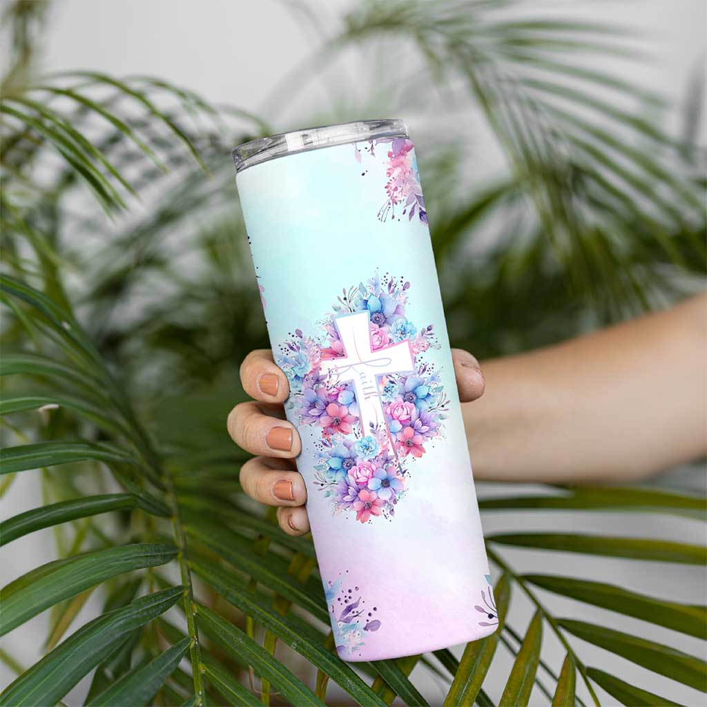 Christian Gifts For Women Skinny Tumbler Faith Mothers Day Bible Verse Encouragement Gifts Flower Coffee Cup