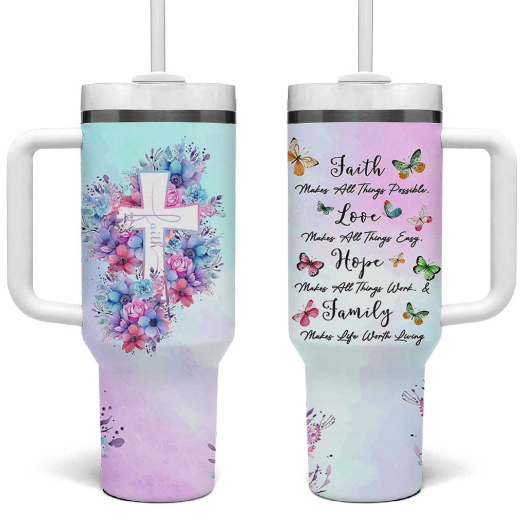 Christian Gifts For Women Tumbler With Handle Faith Mothers Day Bible Verse Encouragement Gifts Flower Coffee Cup