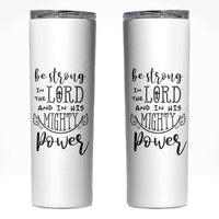 Christian Gifts for Men Women Skinny Tumbler Strong In The Lord Eph. 6:10 God Catholic Spiritual Faith Bible Verse