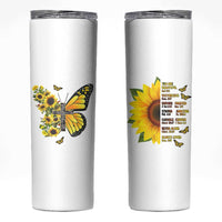 Sunflower Christian Gifts for Women Skinny Tumbler Flower Inspiration Religious Bible Verse Encouragement