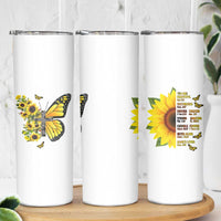 Sunflower Christian Gifts for Women Skinny Tumbler Flower Inspiration Religious Bible Verse Encouragement