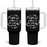Religious Gift For Her Tumbler With Handle God Is Within Her She Will Not Fall Bible Verse