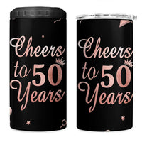 Cheers To 50 Years 4 in 1 Can Cooler Tumbler 50th Anniversary Fifty Birthday