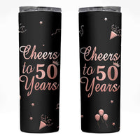 Cheers To 50 Years Skinny Tumbler 50th Anniversary Fifty Birthday
