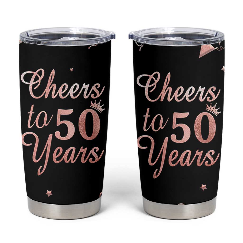 Cheers To 50 Years Tumbler Cup 50th Anniversary Fifty Birthday