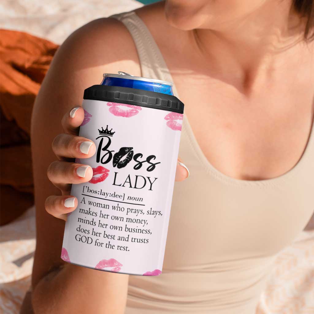 Boss Gifts for Women 4 in 1 Can Cooler Tumbler She Motivates Inspires Empowers Christmas Birthday Gift - Wonder Print Shop