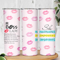 Boss Gifts for Women Skinny Tumbler She Motivates Inspires Empowers Christmas Birthday Gift - Wonder Print Shop