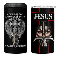 Christian Gifts For Women 4 in 1 Can Cooler Tumbler A Child Of God A Woman Of Faith A Warrior Of Christ Jesus Faith