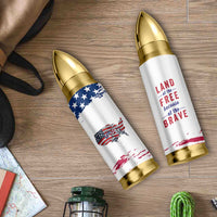 American Flag Patriotic Bullet Tumbler Land Of The Free Because Of The Brave USA Flag
