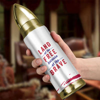 American Flag Patriotic Bullet Tumbler Land Of The Free Because Of The Brave USA Flag