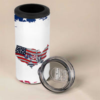 American Flag Patriotic 4 in 1 Can Cooler Tumbler Land Of The Free Because Of The Brave USA Flag