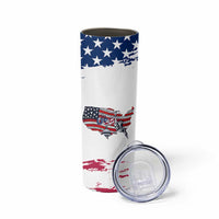 American Flag Patriotic Skinny Tumbler Land Of The Free Because Of The Brave USA Flag
