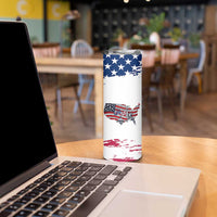 American Flag Patriotic Skinny Tumbler Land Of The Free Because Of The Brave USA Flag