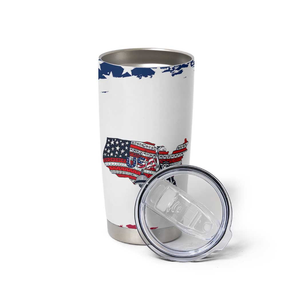 American Flag Patriotic Tumbler Cup Land Of The Free Because Of The Brave USA Flag