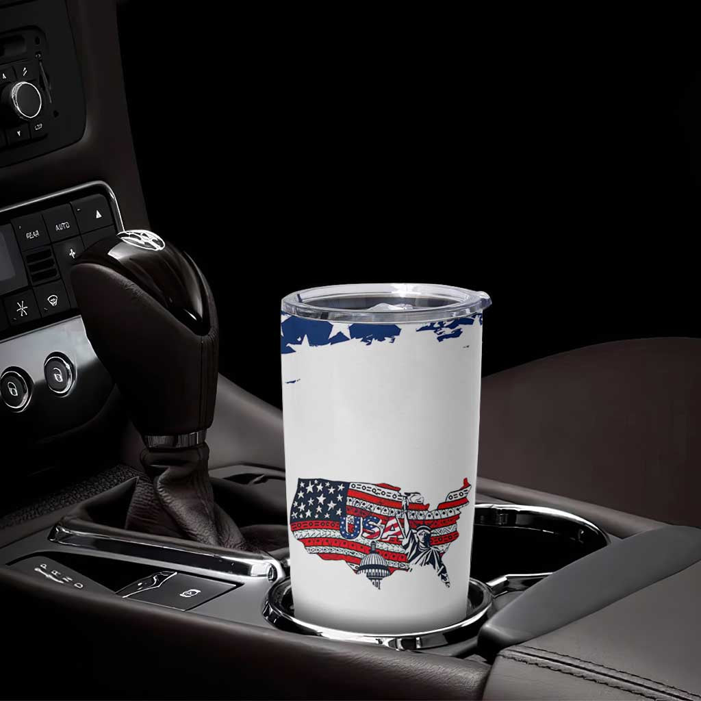 American Flag Patriotic Tumbler Cup Land Of The Free Because Of The Brave USA Flag