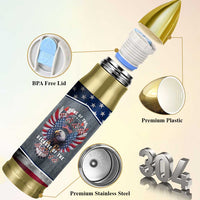 American Flag Patriotic Bullet Tumbler Land Of The Free Because Of The Brave USA Flag Bald Eagle