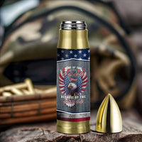 American Flag Patriotic Bullet Tumbler Land Of The Free Because Of The Brave USA Flag Bald Eagle