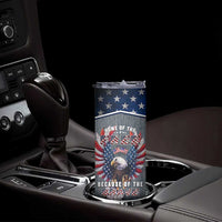 American Flag Patriotic Skinny Tumbler Land Of The Free Because Of The Brave USA Flag Bald Eagle