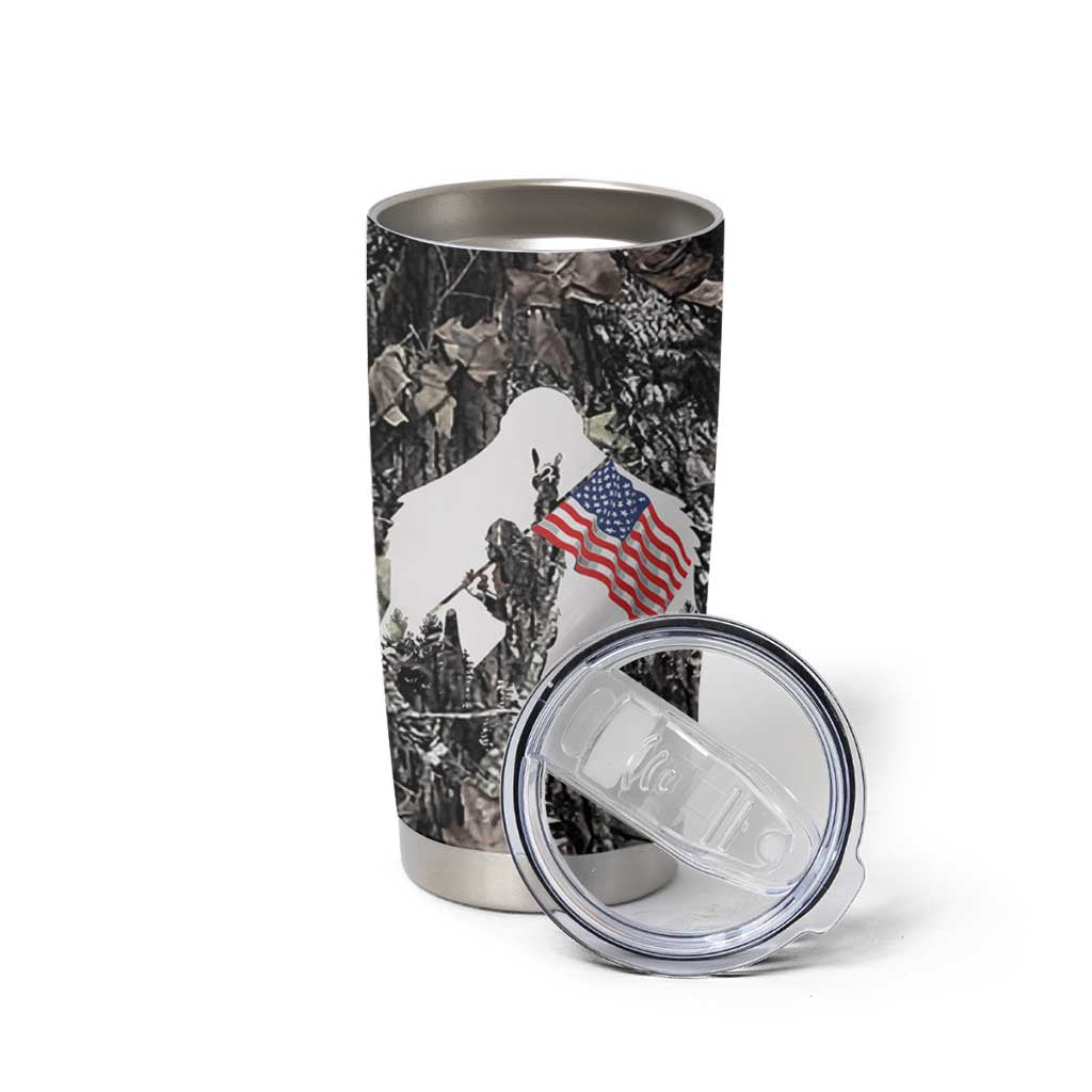 Bigfoot Camping Tumbler Cup Not All Who Wander Are Lost Sasquatch