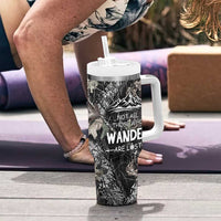 Bigfoot Camping Tumbler With Handle Not All Who Wander Are Lost Sasquatch