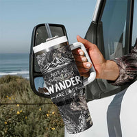 Bigfoot Camping Tumbler With Handle Not All Who Wander Are Lost Sasquatch