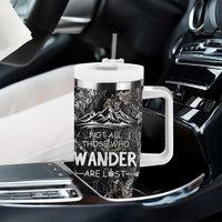Bigfoot Camping Tumbler With Handle Not All Who Wander Are Lost Sasquatch