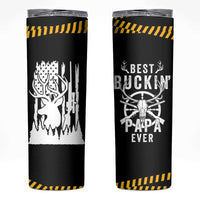 Deer Hunting Dad Skinny Tumbler Best Buckin' Papa Ever American Flag - Wonder Print Shop