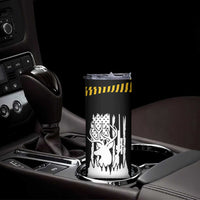 Deer Hunting Dad Skinny Tumbler Best Buckin' Papa Ever American Flag - Wonder Print Shop