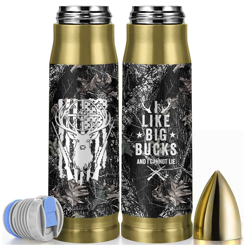 Funny Hunting Bullet Tumbler Camo Deer American Flag I Like Big Bucks I Cannot Lie