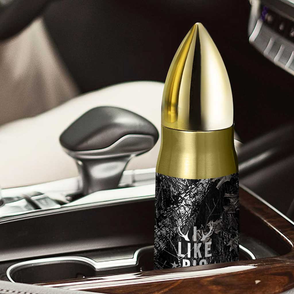 Funny Hunting Bullet Tumbler Camo Deer American Flag I Like Big Bucks I Cannot Lie