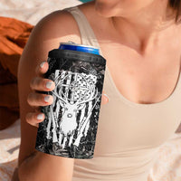 Funny Hunting 4 in 1 Can Cooler Tumbler Camo Deer American Flag I Like Big Bucks I Cannot Lie