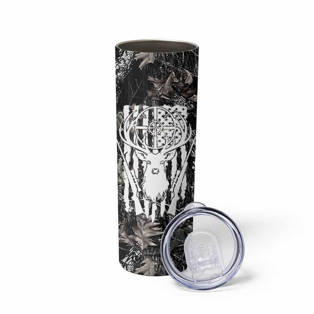 Funny Hunting Skinny Tumbler Camo Deer American Flag I Like Big Bucks I Cannot Lie