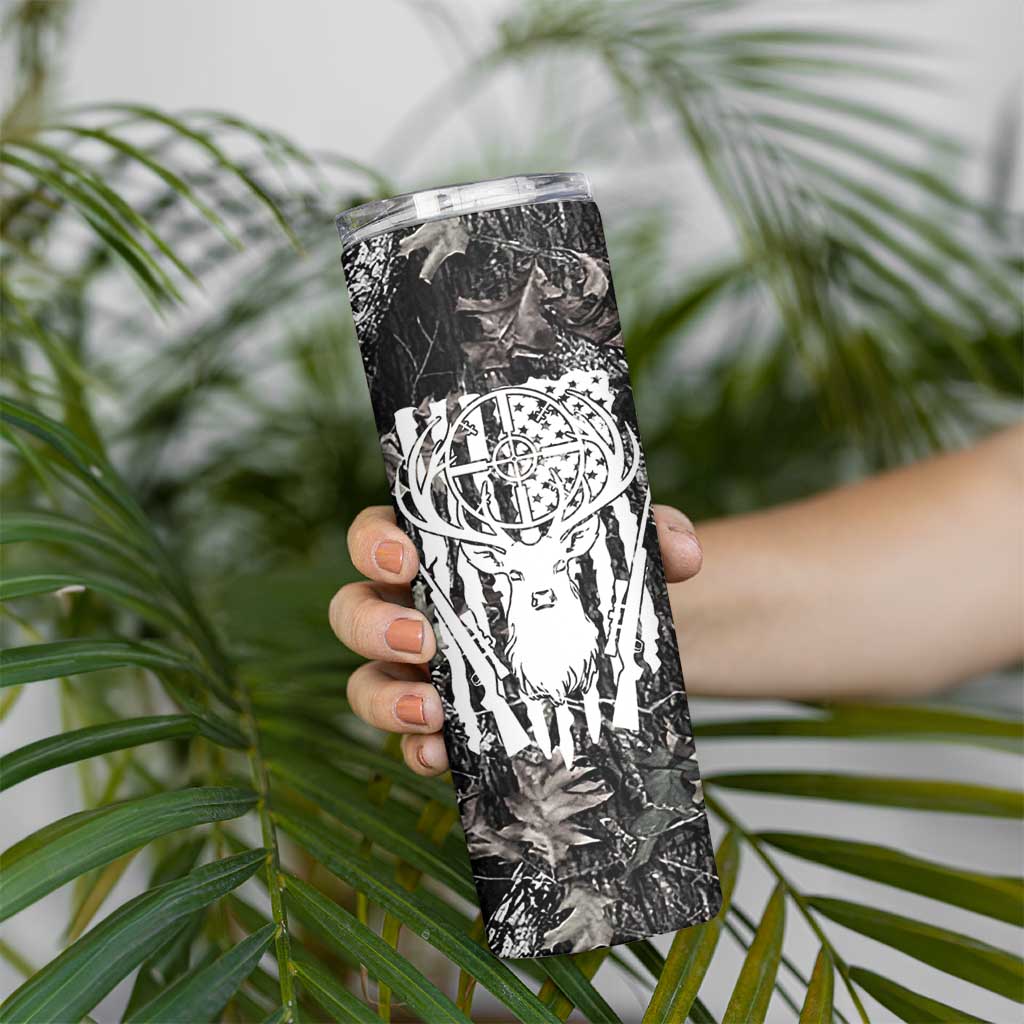 Funny Hunting Skinny Tumbler Camo Deer American Flag I Like Big Bucks I Cannot Lie