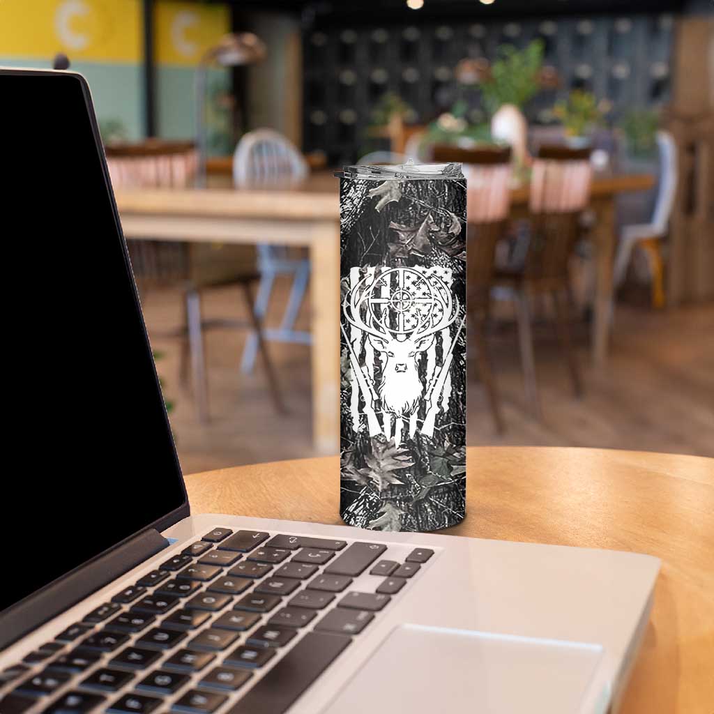 Funny Hunting Skinny Tumbler Camo Deer American Flag I Like Big Bucks I Cannot Lie