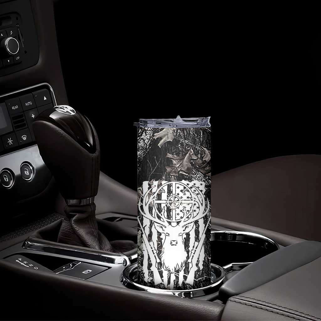 Funny Hunting Skinny Tumbler Camo Deer American Flag I Like Big Bucks I Cannot Lie