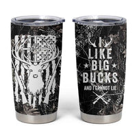 Funny Hunting Tumbler Cup Camo Deer American Flag I Like Big Bucks I Cannot Lie