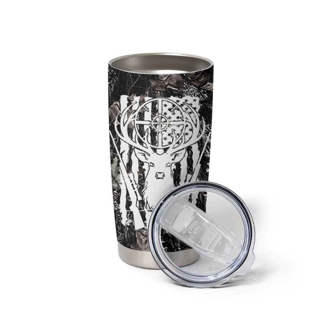 Funny Hunting Tumbler Cup Camo Deer American Flag I Like Big Bucks I Cannot Lie
