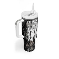Funny Hunting Tumbler With Handle Camo Deer American Flag I Like Big Bucks I Cannot Lie