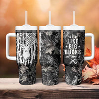 Funny Hunting Tumbler With Handle Camo Deer American Flag I Like Big Bucks I Cannot Lie