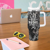 Funny Hunting Tumbler With Handle Camo Deer American Flag I Like Big Bucks I Cannot Lie