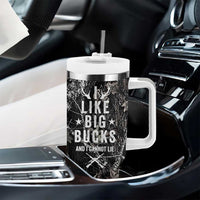 Funny Hunting Tumbler With Handle Camo Deer American Flag I Like Big Bucks I Cannot Lie