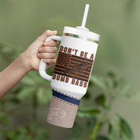 Funny Fishing Tumbler With Handle Dont Be A Dumb Bass Fisherman Fathers Day Gifts US Flag