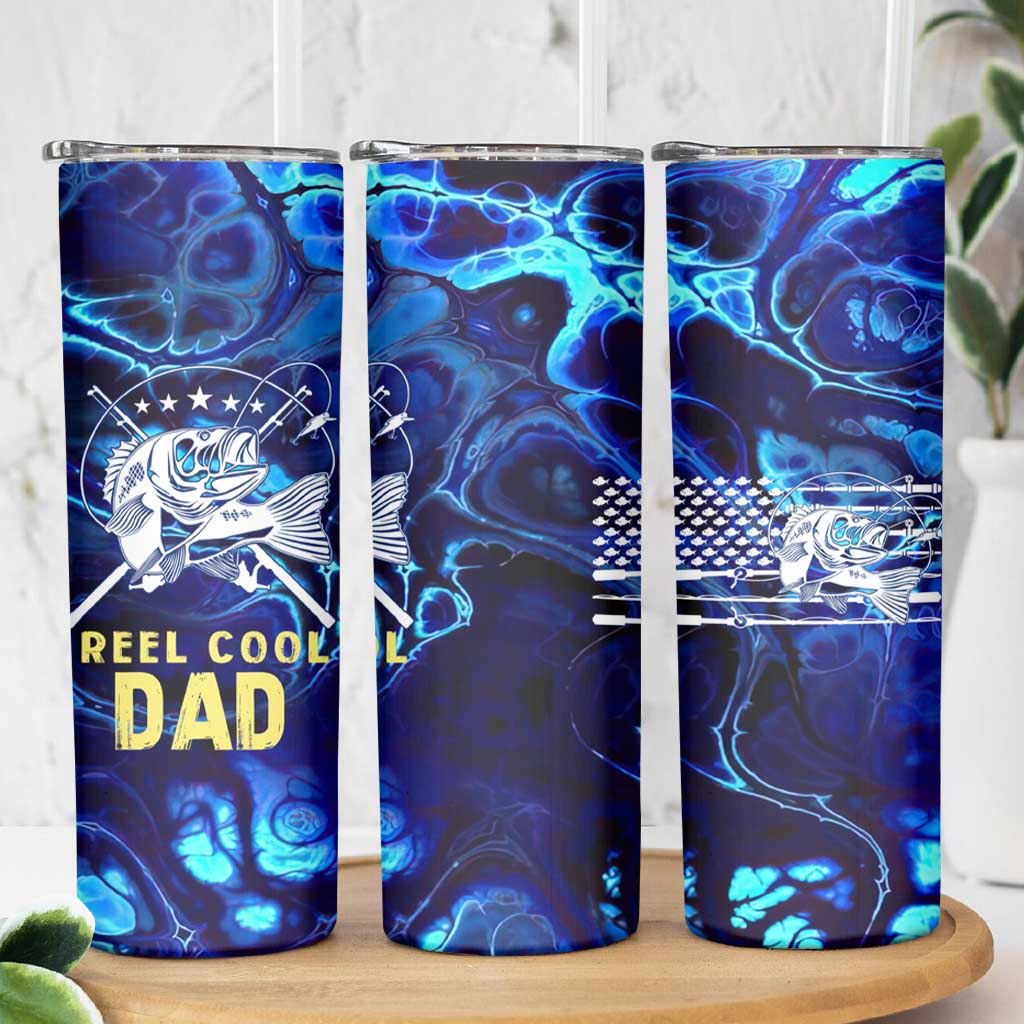 Funny Fishing Gift Skinny Tumbler Reel Cool Dad Gifts American Flag - Wonder Print Shop