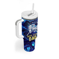 Funny Fishing Gift Tumbler With Handle Reel Cool Dad Gifts American Flag - Wonder Print Shop