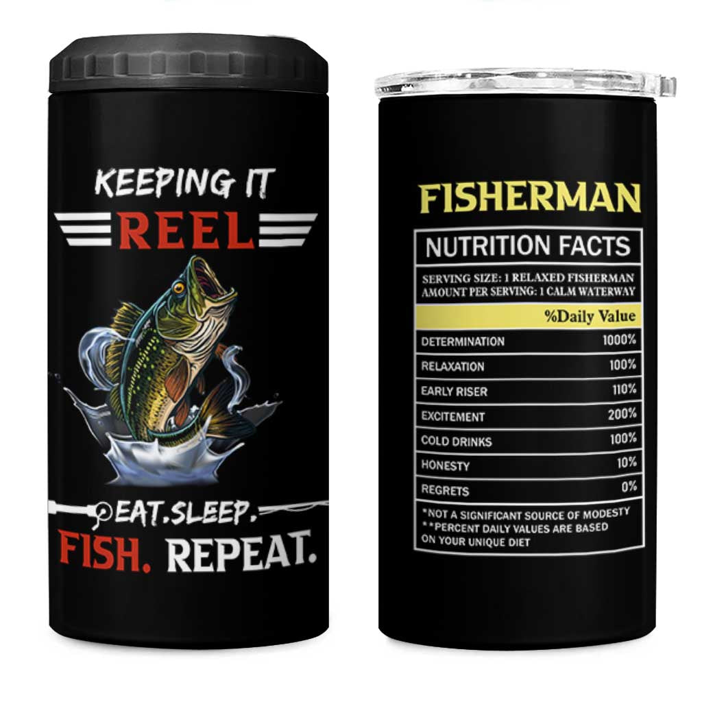 Funny Fishing 4 in 1 Can Cooler Tumbler Keeping It Reel Fisherman Fathers Day Gifts